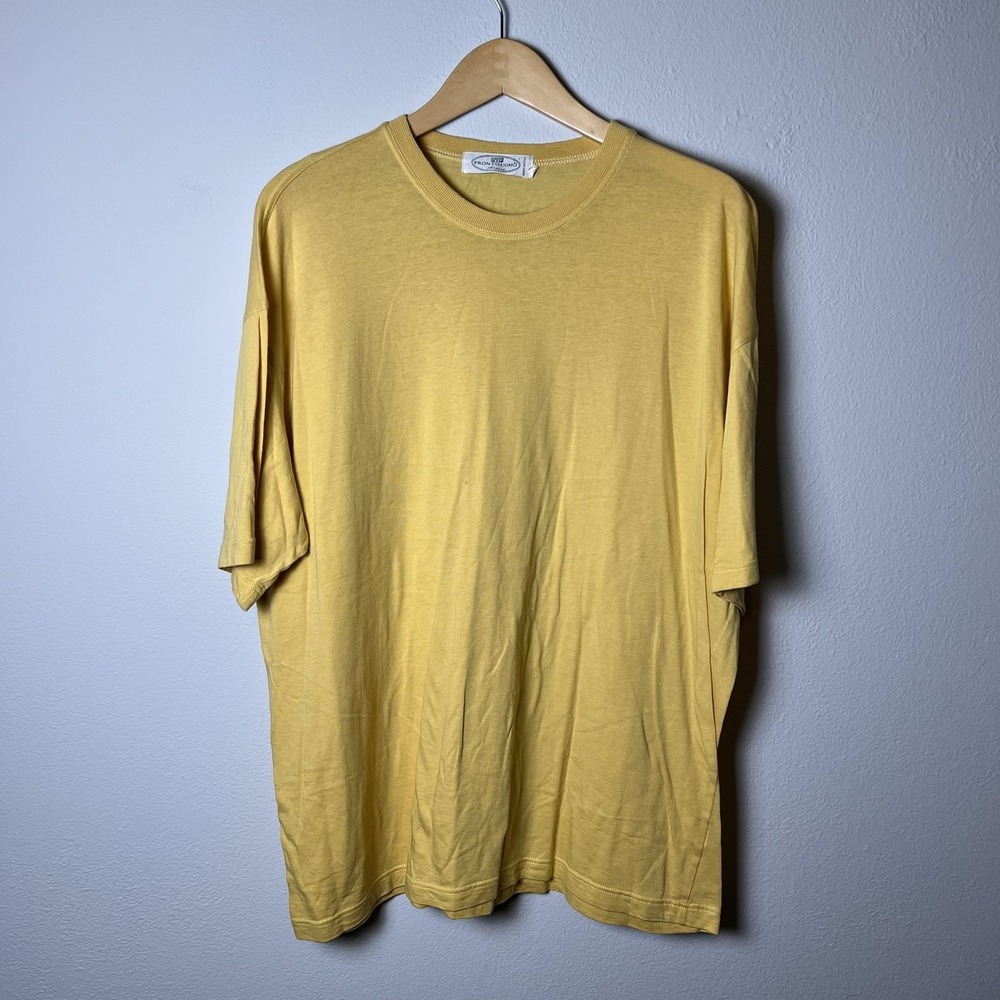 Pronto Uomo Shirt Mens XL Yellow Made In Italy‎ Short Sleeve Crewneck Soft Tee